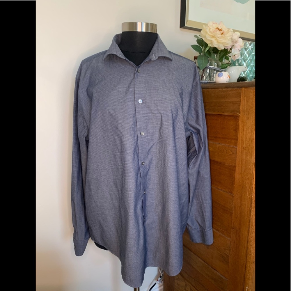 Mens Calvin Klein 17 1/2 34-35 No Iron Dress Shirt